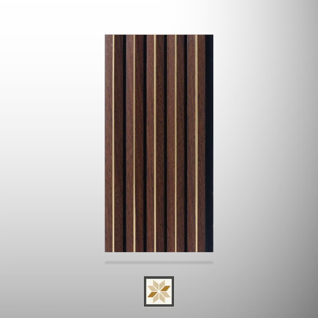 8x0.39 feet | 12 mm Brown Wood louvers (suitable for Bedroom, Feature Wall, Living Room, Office) | LV-20289