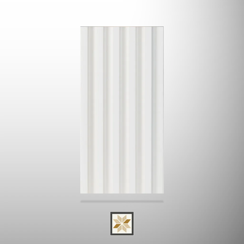 8x0.4 feet | 12 mm White louvers (suitable for Bedroom, Feature Wall, Living Room, Office) | LV-20303