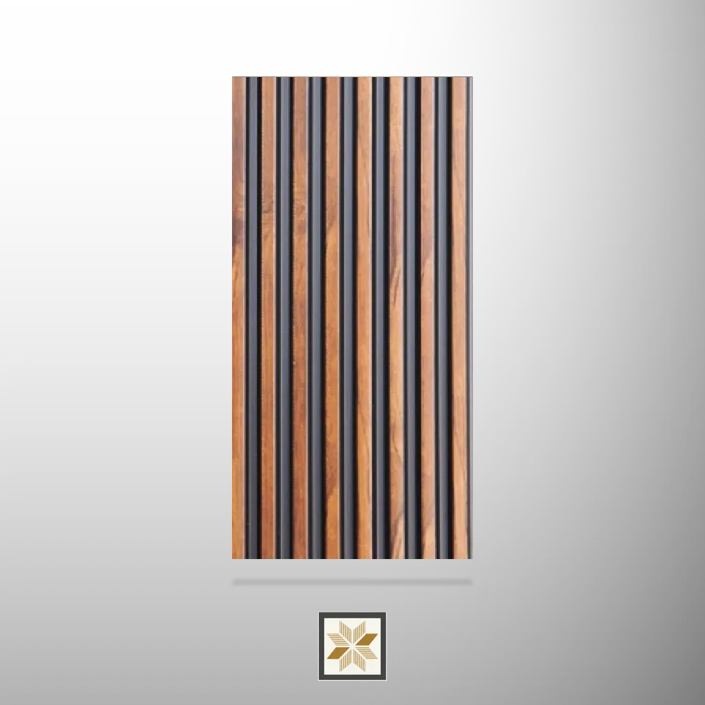 9.5x0.42 feet | 11 mm Brown Wood louvers (suitable for Bedroom, Feature Wall, Hotel, Living Room, Office, Restaurant, TV Cabinet) | LV-20307