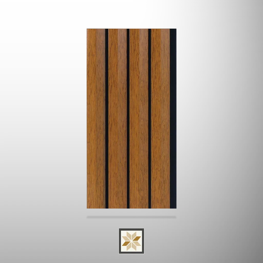 8x0.39 feet | 12 mm Brown Wood louvers (suitable for Bedroom, Feature Wall, Living Room, Office) | LV-20340