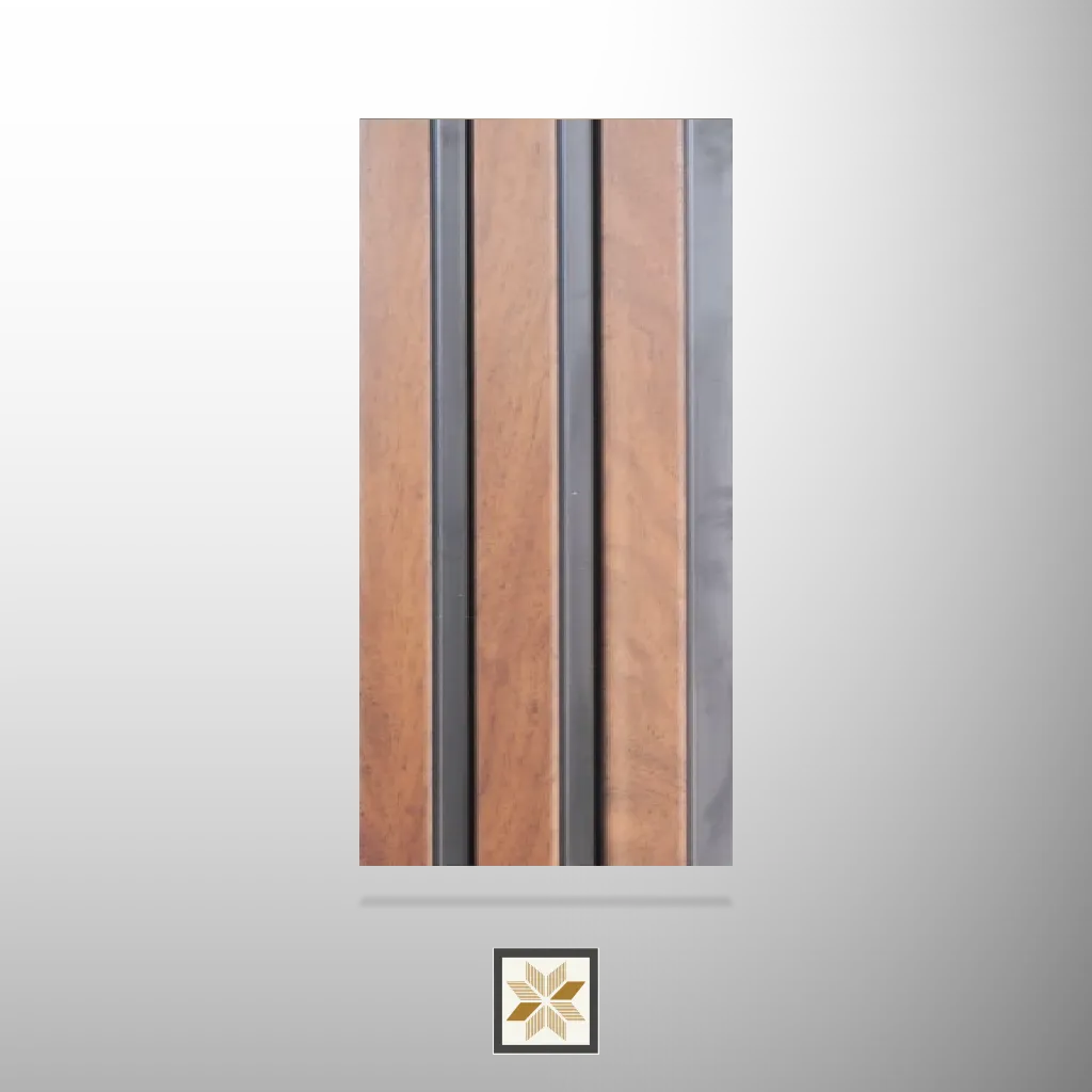 9.5x0.42 feet | 11 mm Brown Wood louvers (suitable for Bedroom, Feature Wall, Hotel, Living Room, Office, Restaurant, TV Cabinet) | LV-20341