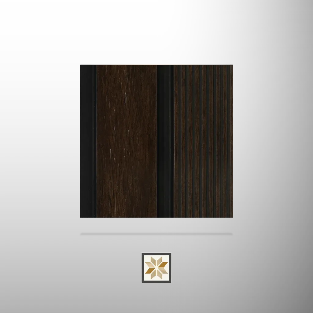 9.5x0.41 feet | 12 mm Brown Wood louvers (suitable for Bedroom, Hotel, Living Room, Office, Restaurant, TV Cabinet) | LV-20357