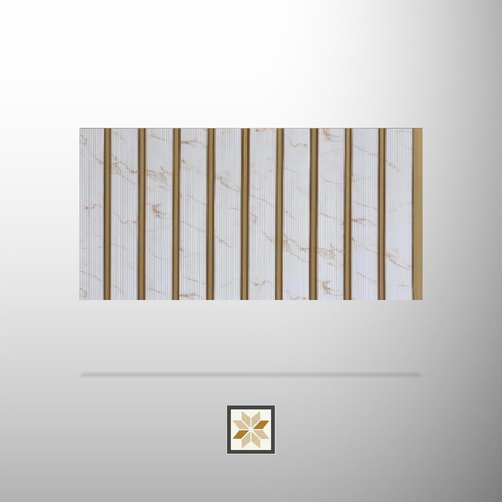 8x1 feet | 8 mm White Marble Marble louvers (suitable for Bedroom, Hotel, Kitchen, Living Room, Office, Restaurant, TV Cabinet, Wardrobe) | LV-20469-R