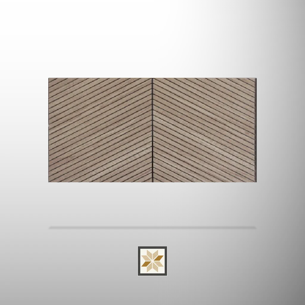 9.5x1 feet | 5 mm Light Chevron Wood louvers (suitable for Bedroom, Hotel, Kitchen, Living Room, Office, Restaurant, TV Cabinet, Wardrobe) | LV-20582-G