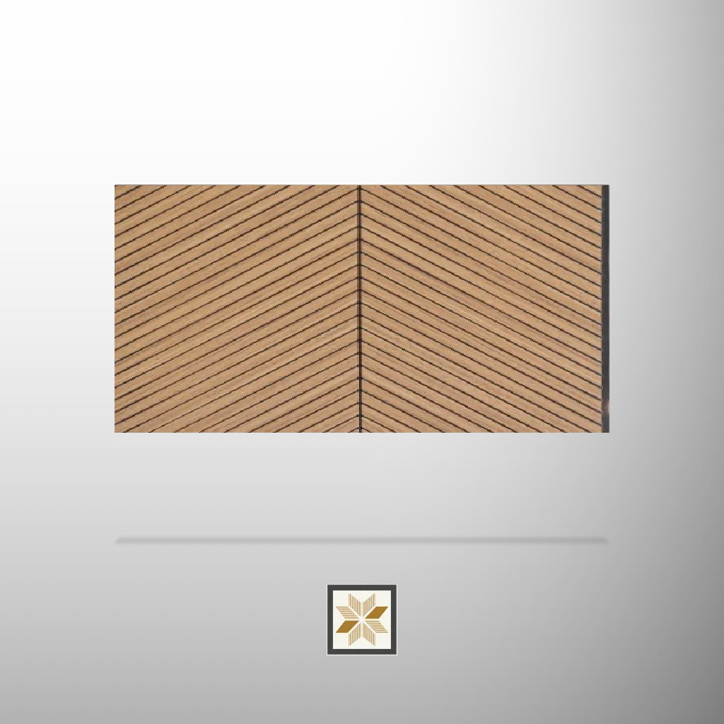 8x1 feet | 5 mm Blonde Chevron Wood louvers (suitable for Bedroom, Hotel, Kitchen, Living Room, Office, Restaurant, TV Cabinet, Wardrobe) | LV-20582-B