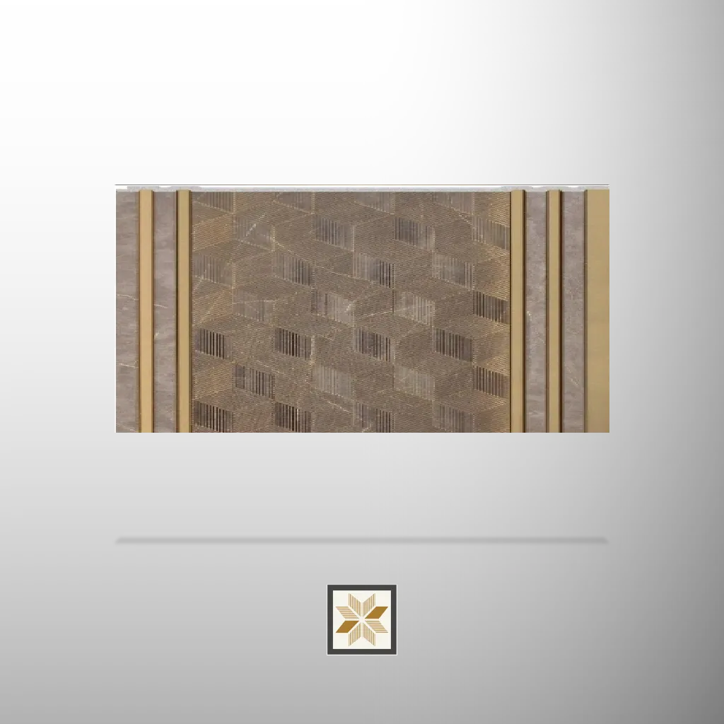 8x1 feet | 7 mm Mocha Brown Patterned louvers (suitable for Bedroom, Hotel, Kitchen, Living Room, Office, Restaurant, TV Cabinet, Wardrobe) | LV-20574-F