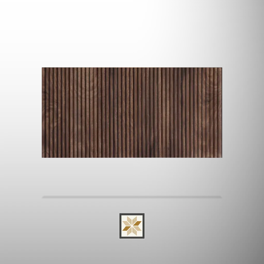 8x1 feet | 6 mm Burnt Umber Wood louvers (suitable for Bedroom, Hotel, Kitchen, Living Room, Office, Restaurant, TV Cabinet, Wardrobe) | LV-20576-B