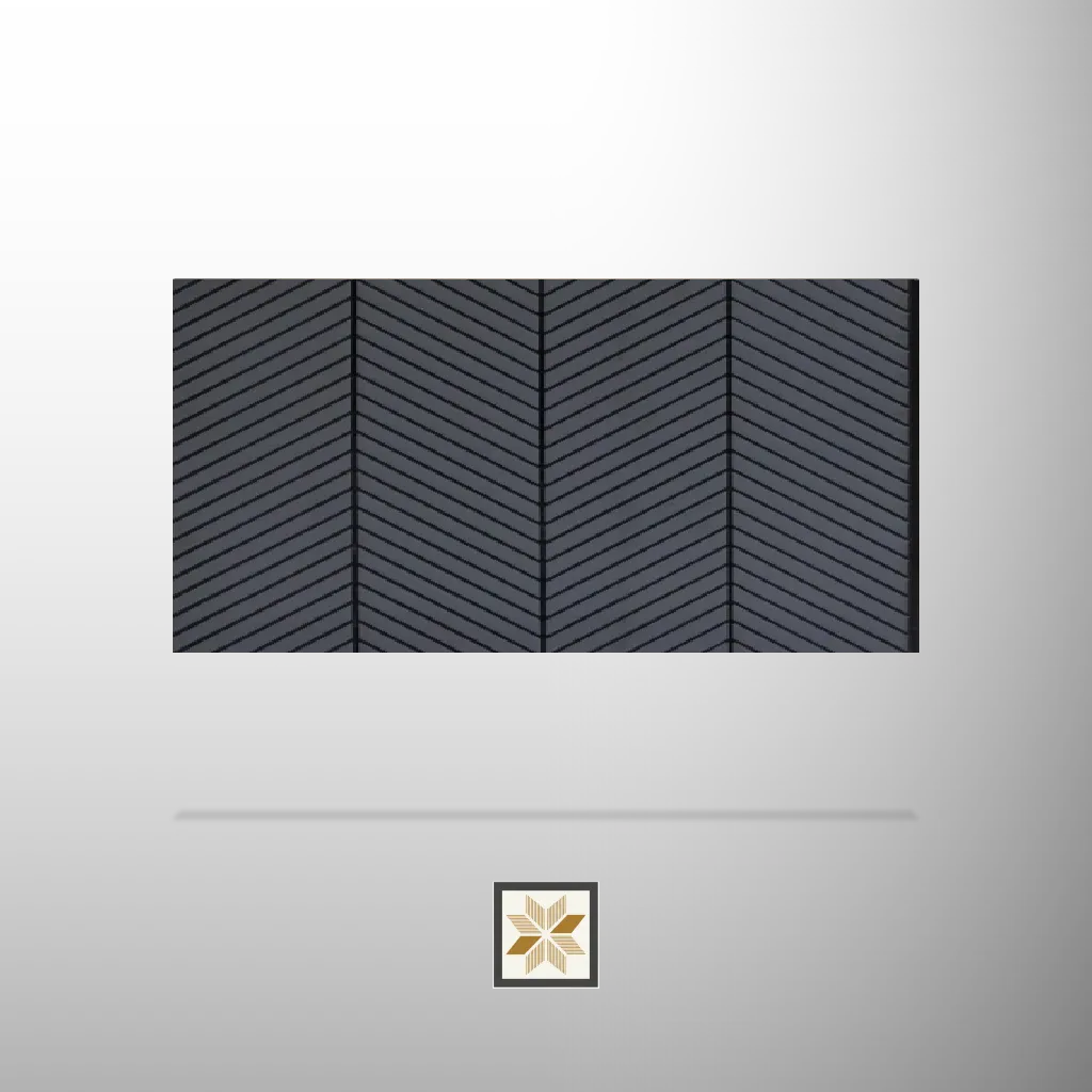 9.5x1 feet | 5 mm Charcoal Chevron louvers (suitable for Bedroom, Hotel, Kitchen, Living Room, Office, Restaurant, TV Cabinet, Wardrobe) | LV-20575-G