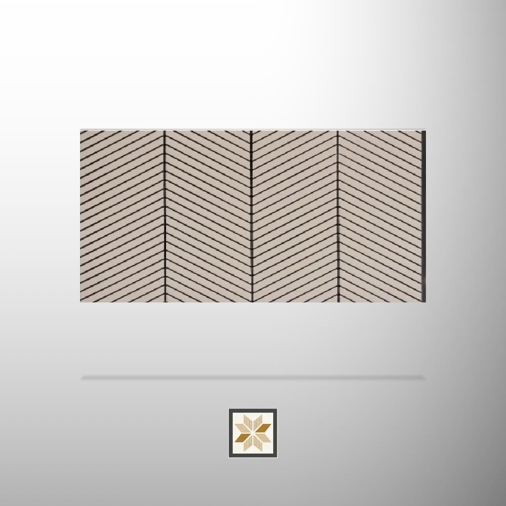 9.5x1 feet | 5 mm Beige Chevron louvers (suitable for Bedroom, Hotel, Kitchen, Living Room, Office, Restaurant, TV Cabinet, Wardrobe) | LV-20568-E