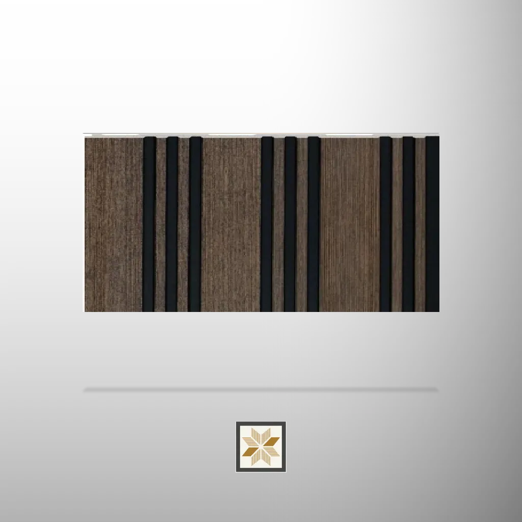 9.5x1 feet | 7 mm Walnut Brown Patterned louvers (suitable for Bedroom, Hotel, Kitchen, Living Room, Office, Restaurant, TV Cabinet, Wardrobe) | LV-20579-M