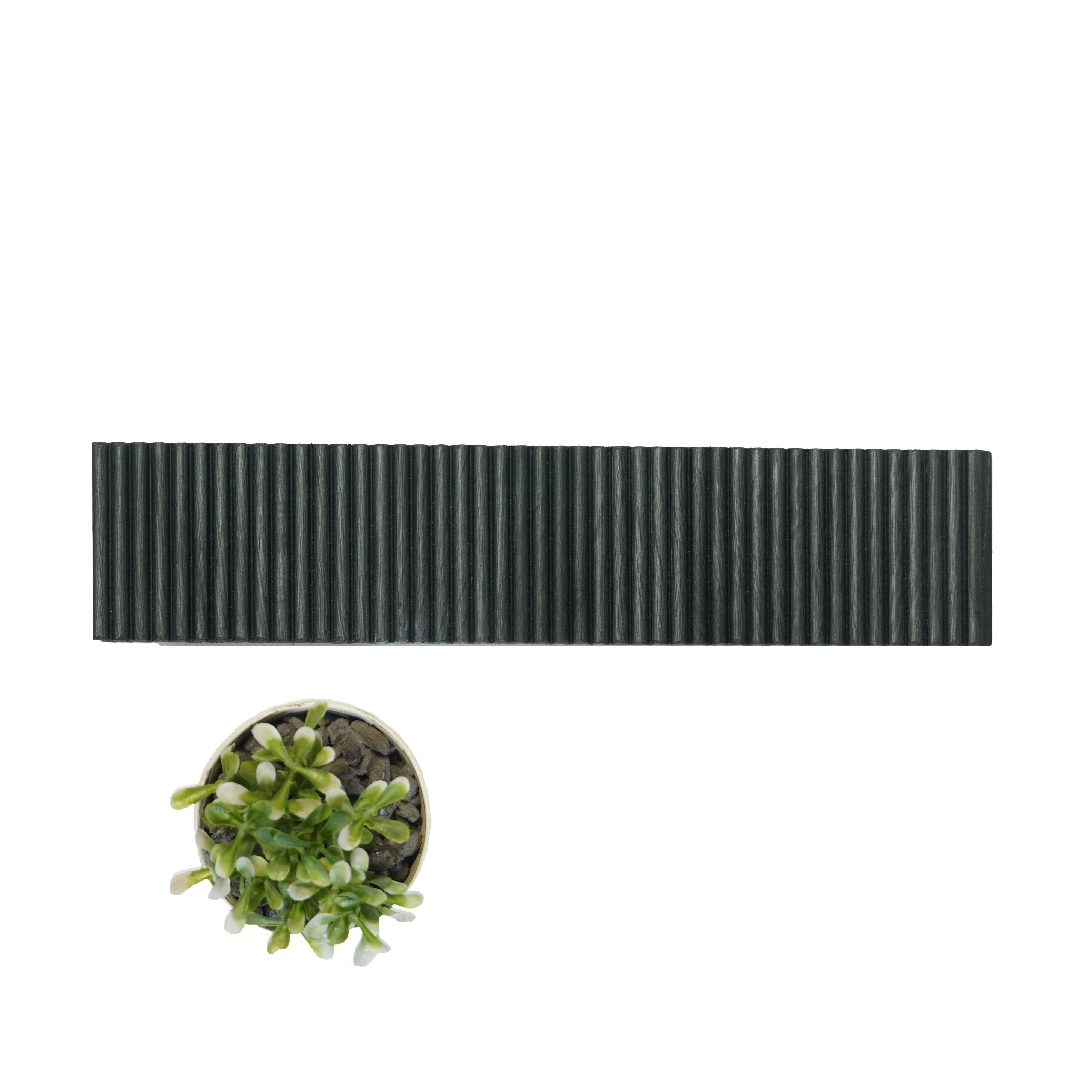 8x1 feet | 8 mm Black Wood louvers (suitable for Bedroom, Feature Wall, Living Room, Office, TV Cabinet) | LV-20603