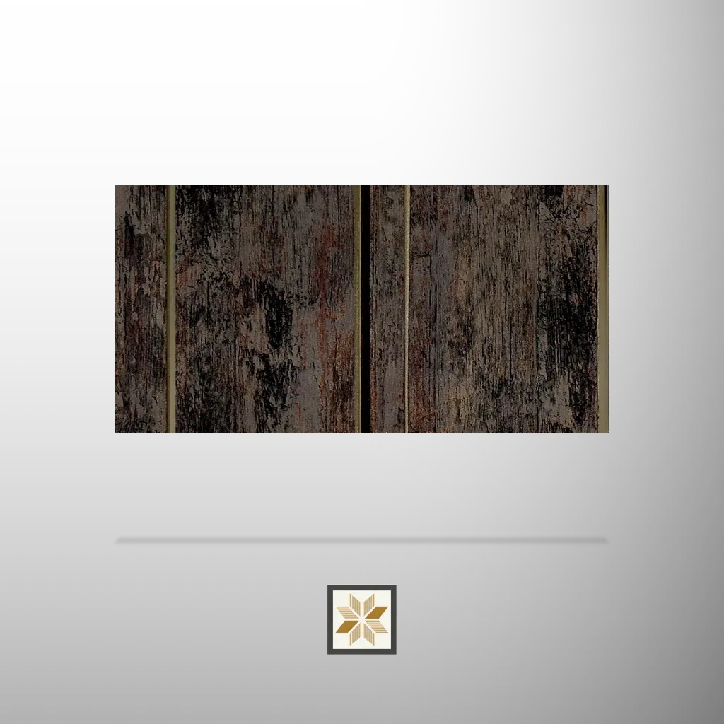 8x0.41 feet | 12 mm Dark Brown Wood louvers (suitable for Ceiling, Hotel, Office, Retail) | LV-20645