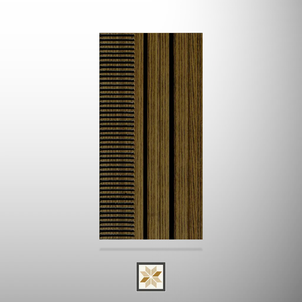 8x0.41 feet | 12 mm Brown Wood louvers (suitable for Ceiling, Hotel, Office, Retail) | LV-20696