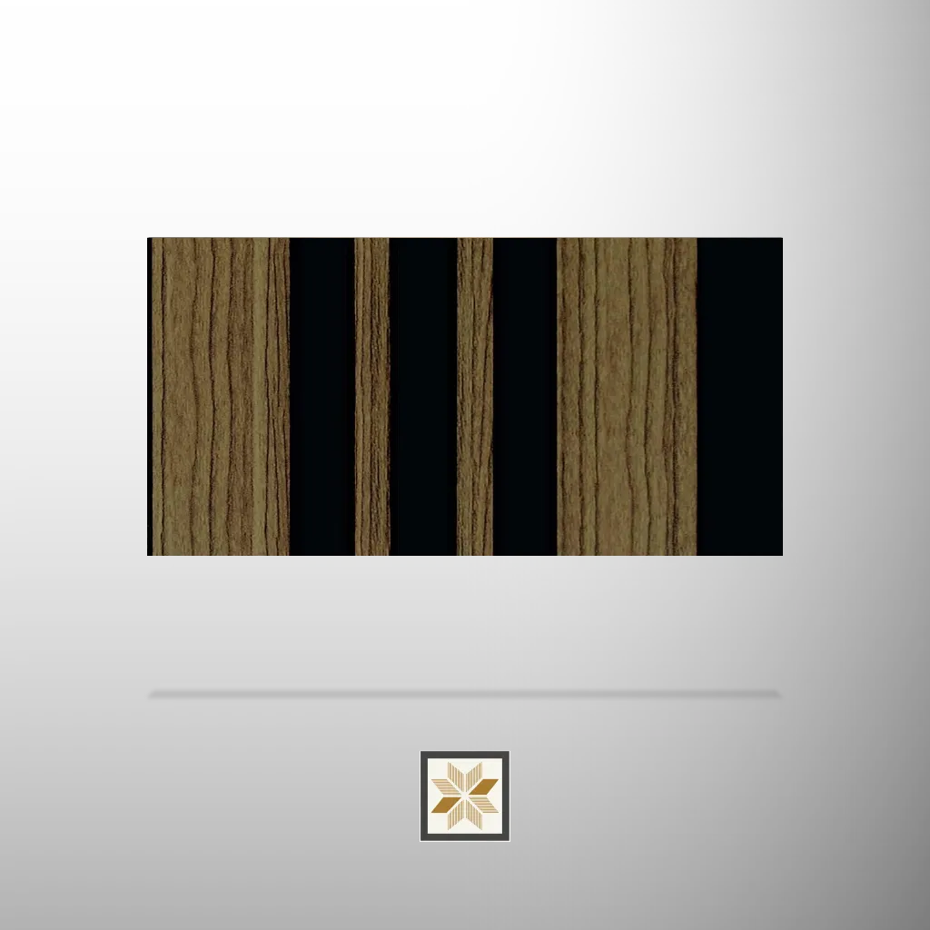 8x0.41 feet | 12 mm Brown Wood louvers (suitable for Ceiling, Hotel, Office, Retail) | LV-20711