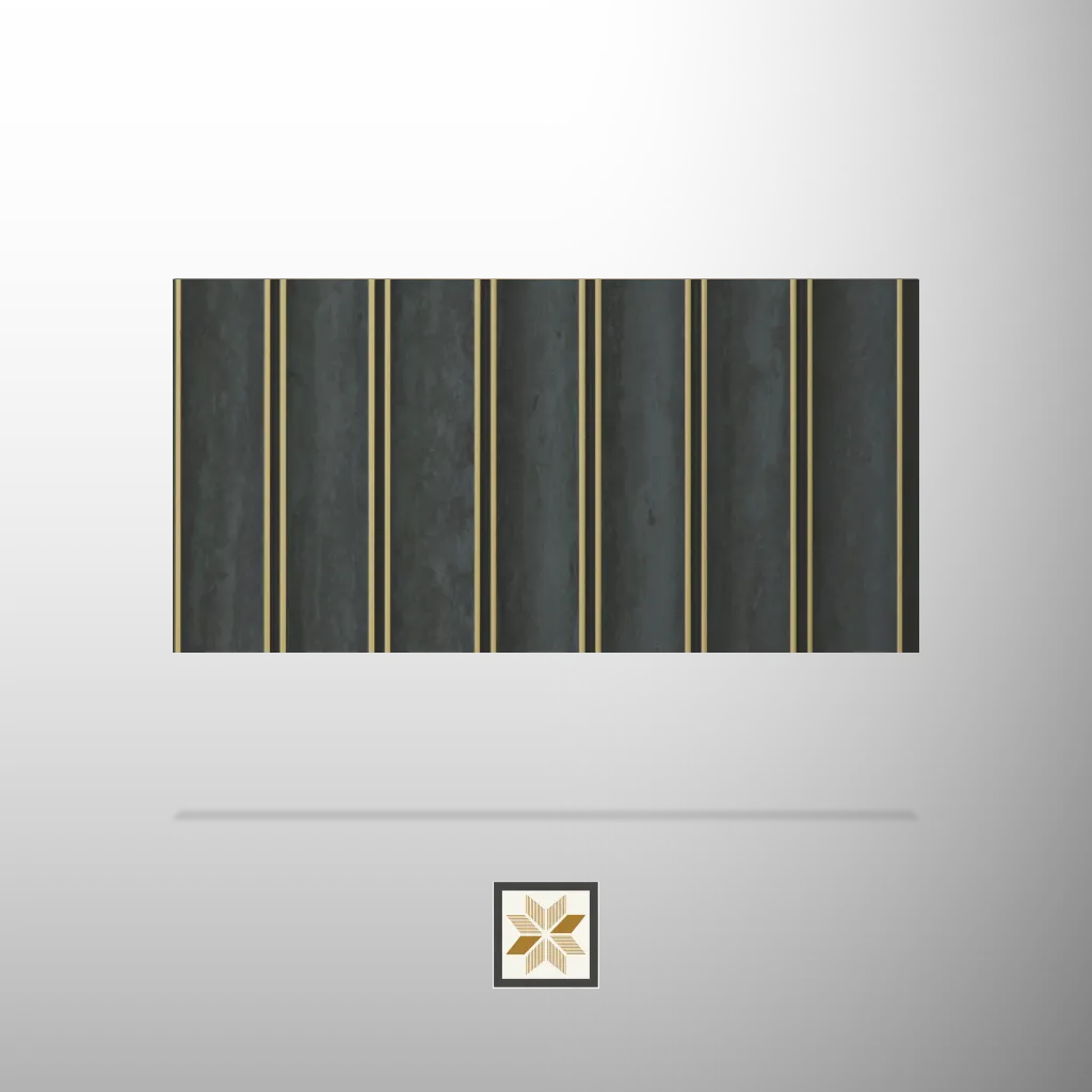 8x0.49 feet | 8 mm Black Stone louvers (suitable for Bedroom, Feature Wall, Living Room, Office, TV Cabinet) | LV-20784