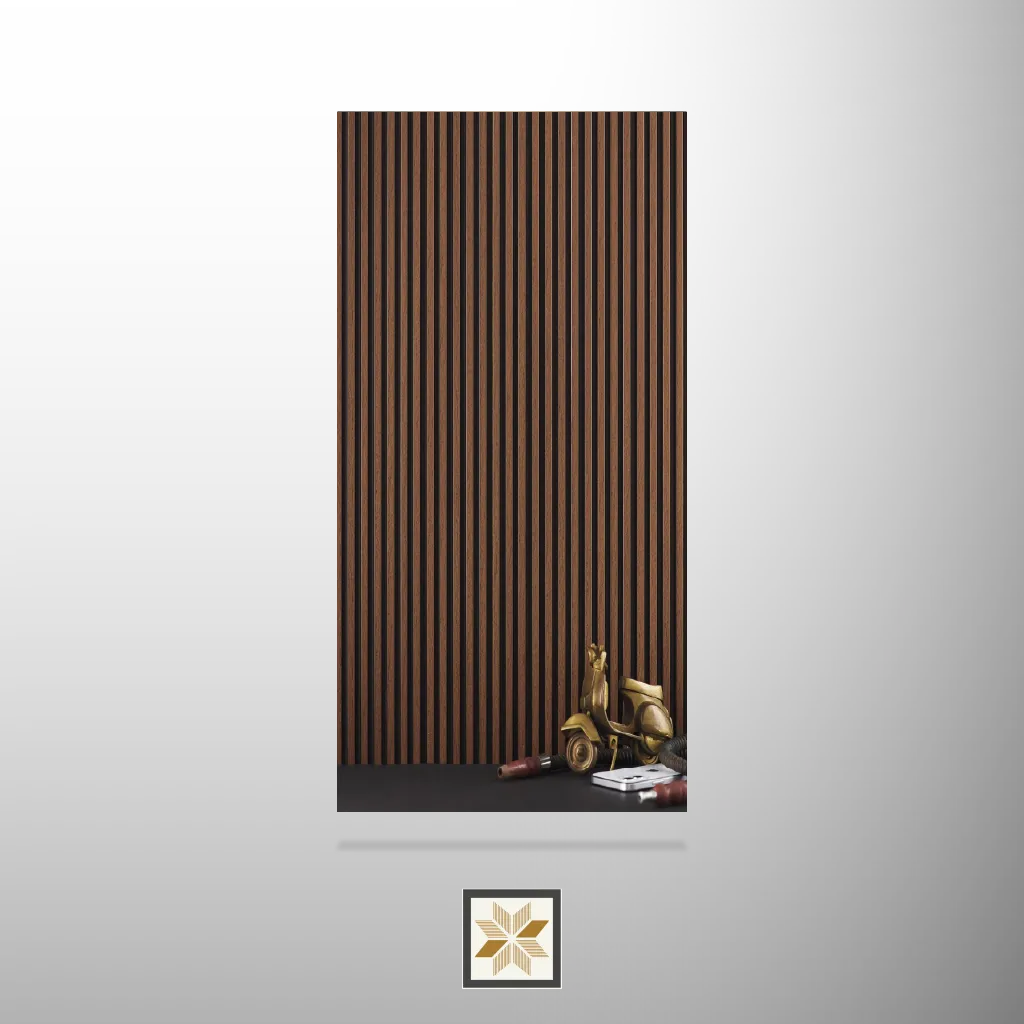 9x0.41 feet | 11 mm Brown Wood louvers (suitable for Bedroom, Hotel, Kitchen, Living Room, Office, Restaurant) | LV-20838