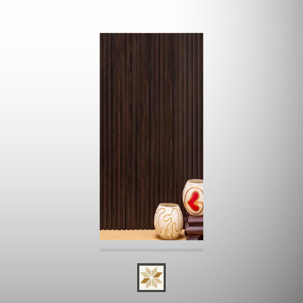 9x0.41 feet | 11 mm Brown Wood louvers (suitable for Bedroom, Hotel, Kitchen, Living Room, Office, Restaurant) | LV-20839