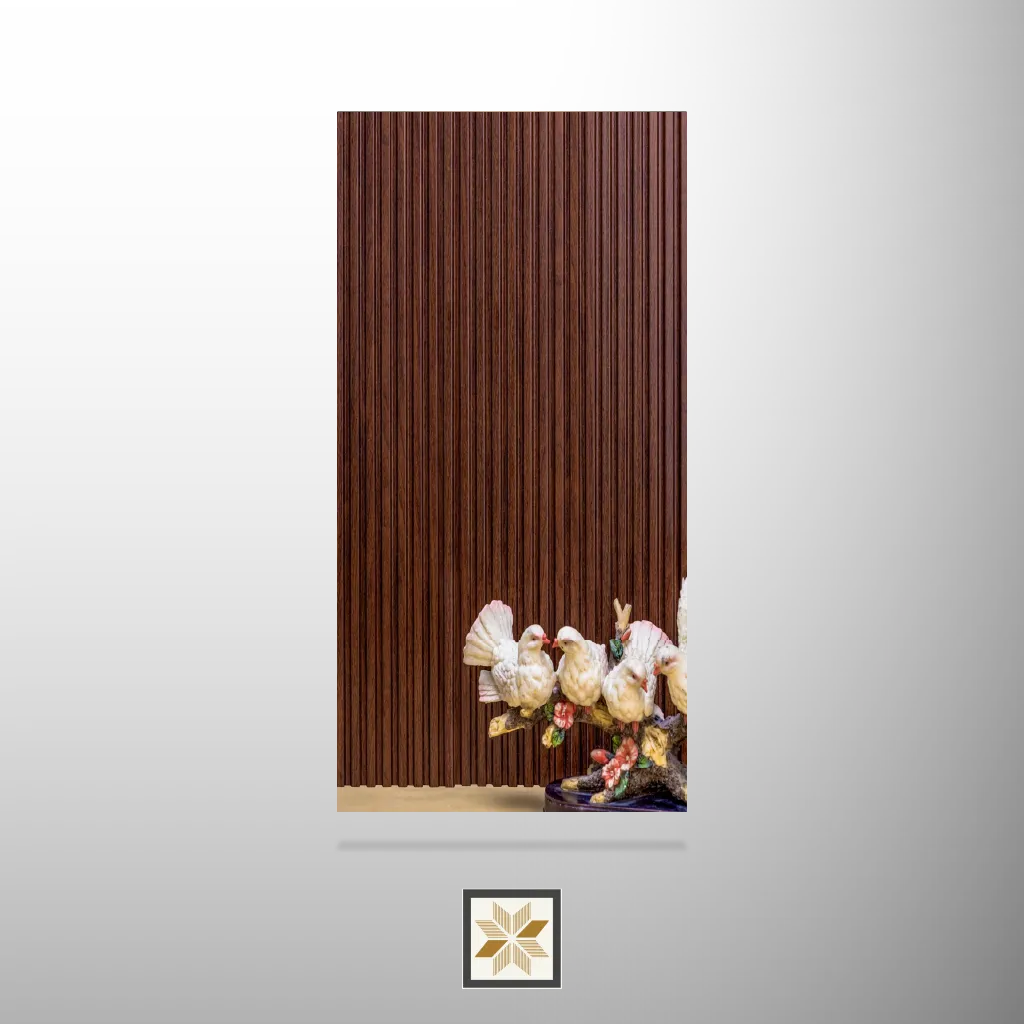 9x0.41 feet | 11 mm Brown Wood louvers (suitable for Bedroom, Hotel, Kitchen, Living Room, Office, Restaurant) | LV-20864