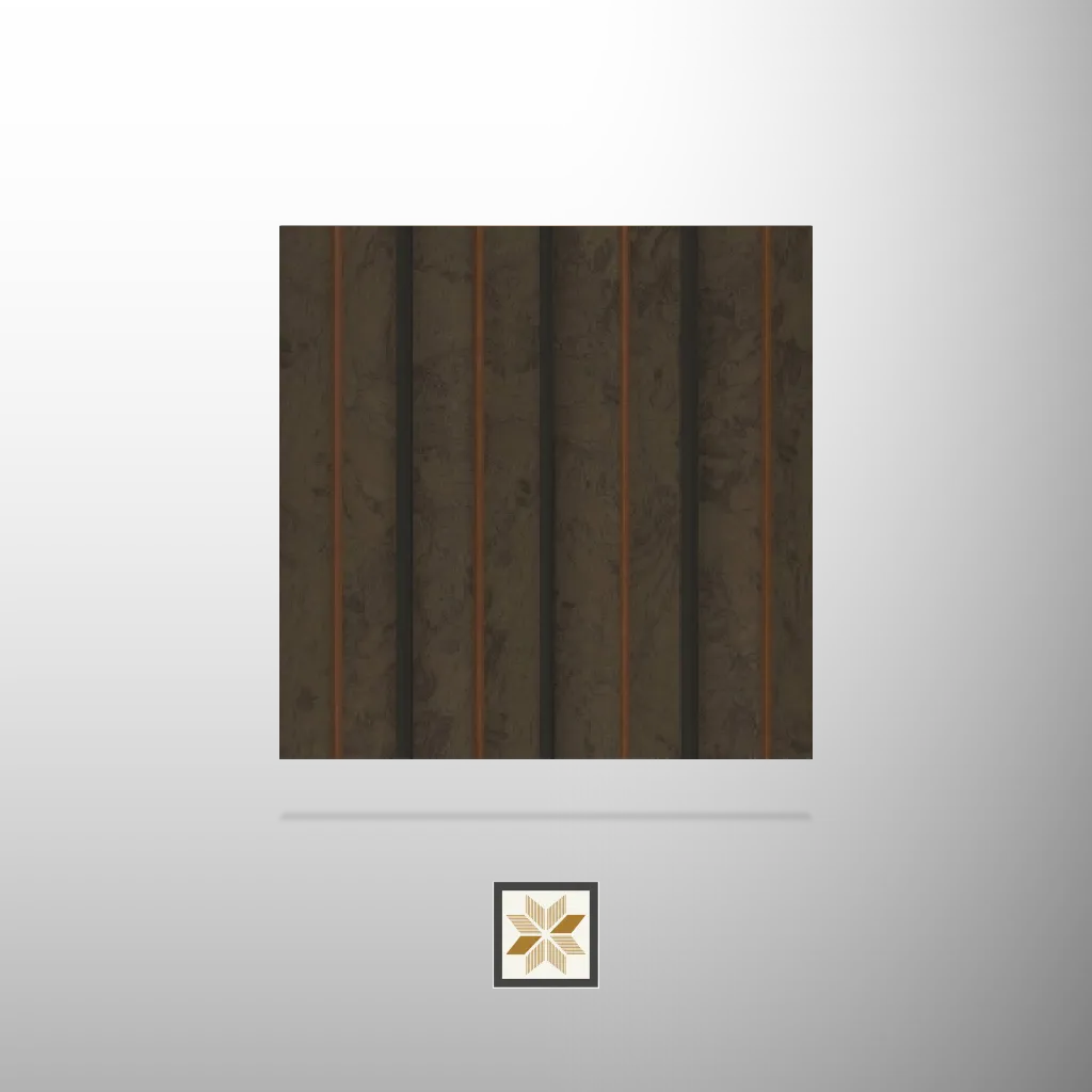 8x0.41 feet | 12 mm Brown louvers (suitable for Bedroom, Feature Wall, Living Room, Office, TV Cabinet) | LV-20896