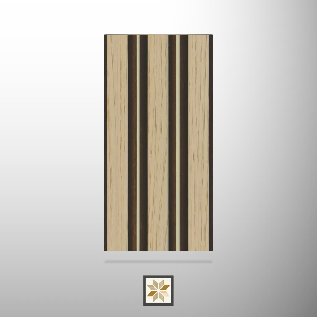 8x0.41 feet | 12 mm Brown Wood louvers (suitable for Bedroom, Feature Wall, Living Room, Office, TV Cabinet) | LV-20899