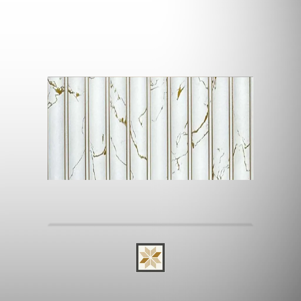 8x0.5 feet | 7 mm White Marble louvers (suitable for Bedroom, Feature Wall, Living Room, Office) | LV-20921