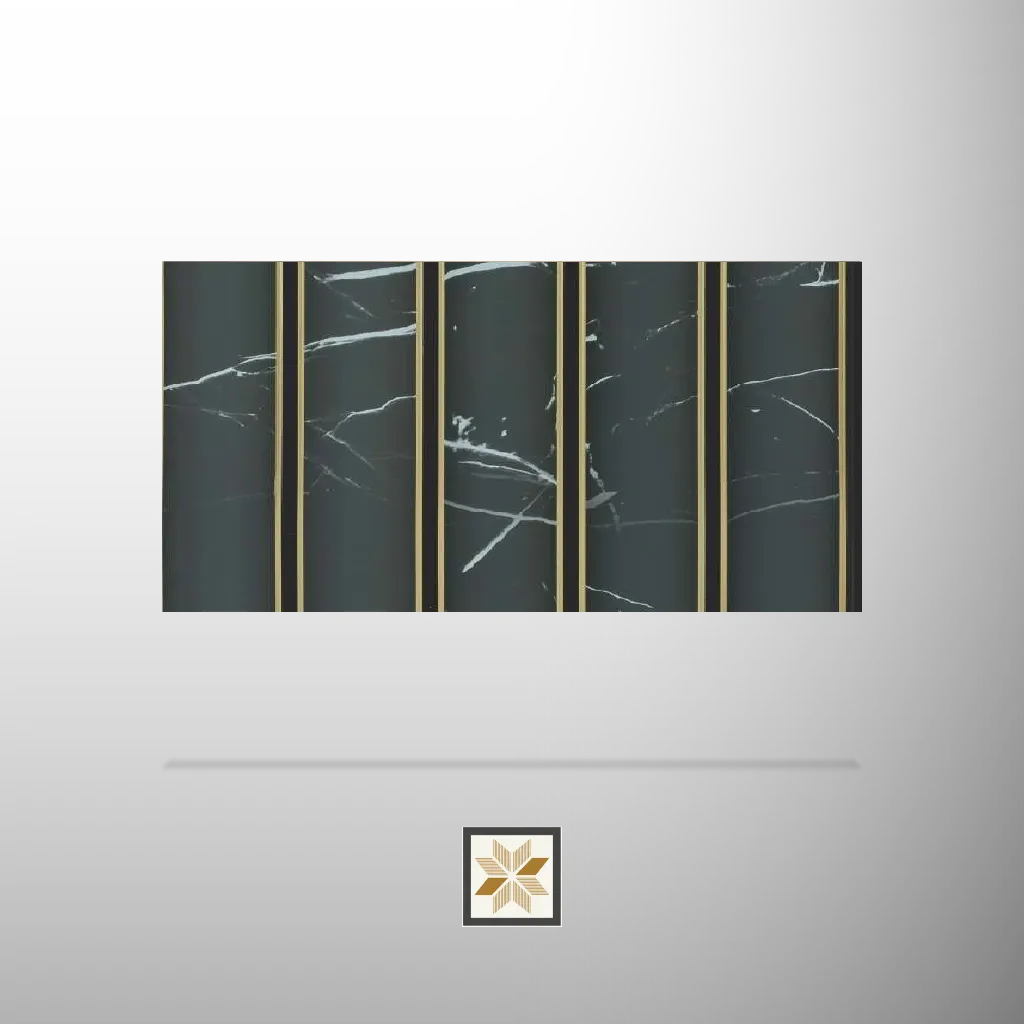 8x0.5 feet | 11 mm Black Marble louvers (suitable for Bedroom, Feature Wall, Living Room, Office) | LV-20941