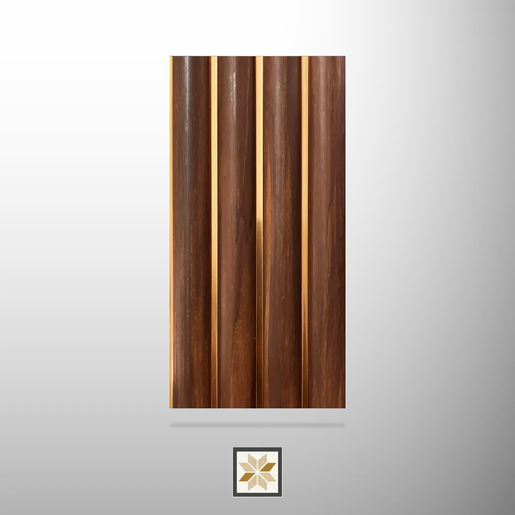 8x0.41 feet | 12 mm Brown Wood louvers (suitable for Bedroom, Hotel, Living Room, Office, Restaurant, TV Cabinet) | LV-20953