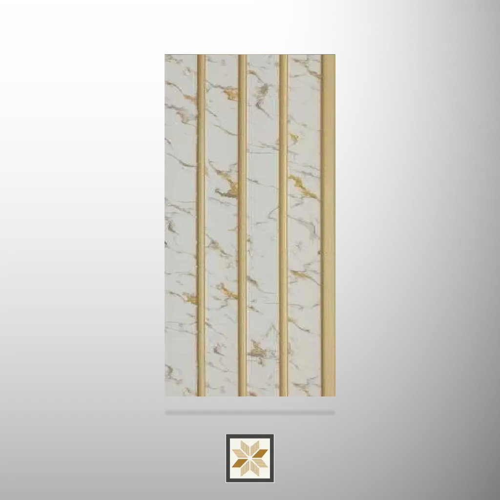 8x0.41 feet | 8 mm White Marble louvers (suitable for Bedroom, Hotel, Kitchen, Living Room, Office, Restaurant) | LV-20975