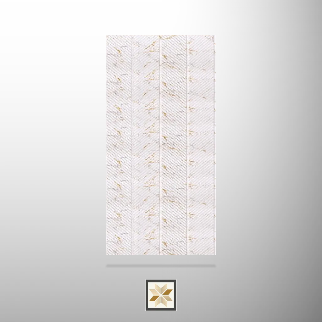9x1.03 feet | 8 mm White Patterned louvers (suitable for Bedroom, Hotel, Kitchen, Living Room, Office, Restaurant) | LV-21050