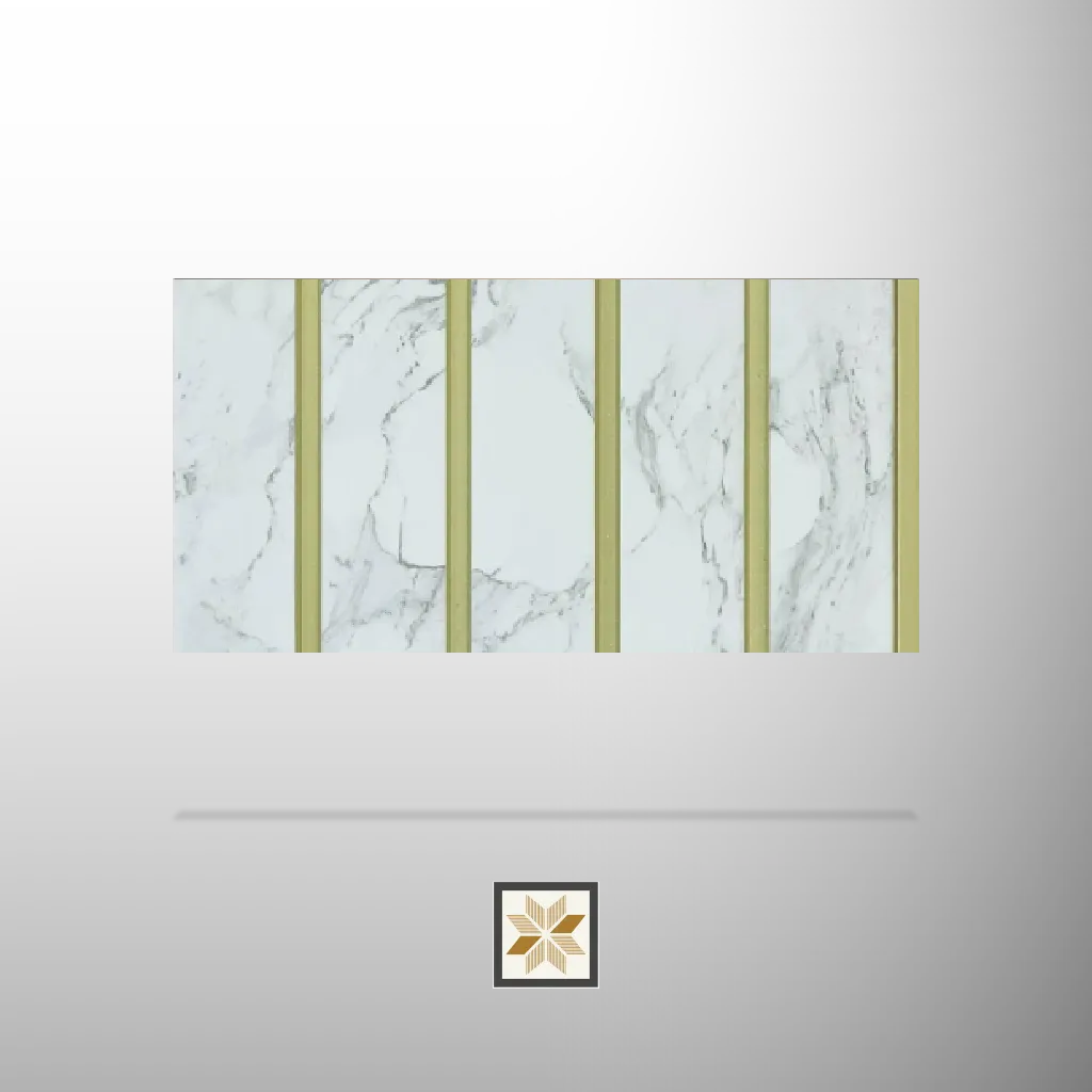 9.5x0.5 feet | 10 mm White Marble louvers (suitable for Bedroom, Feature Wall, Living Room, Office, TV Cabinet) | LV-21117