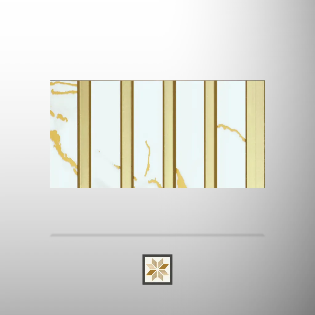 9.5x0.65 feet | 12 mm White Marble louvers (suitable for Bedroom, Feature Wall, Living Room, Office, TV Cabinet) | LV-21163