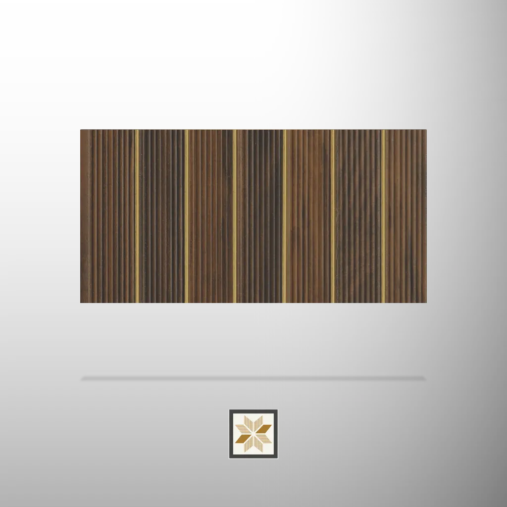 9.5x0.65 feet | 12 mm Brown Wood louvers (suitable for Bedroom, Feature Wall, Living Room, Office, TV Cabinet) | LV-21164
