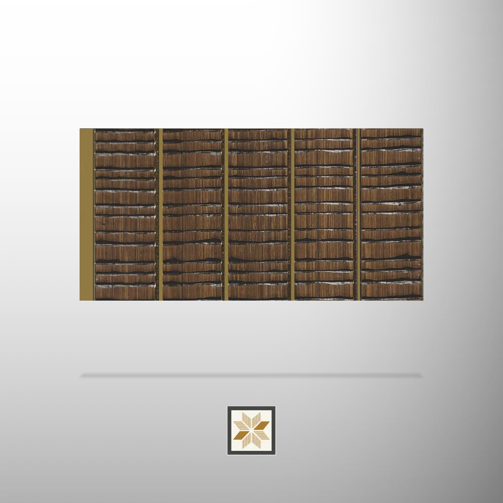 9.5x0.65 feet | 12 mm Brown Wood louvers (suitable for Bedroom, Feature Wall, Living Room, Office, TV Cabinet) | LV-21166