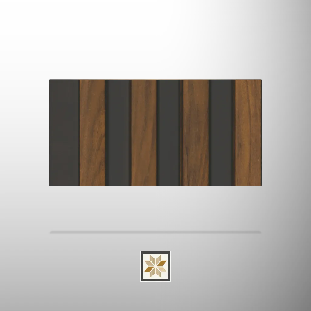 9.5x0.65 feet | 12 mm Brown Wood louvers (suitable for Bedroom, Feature Wall, Living Room, Office, TV Cabinet) | LV-21170