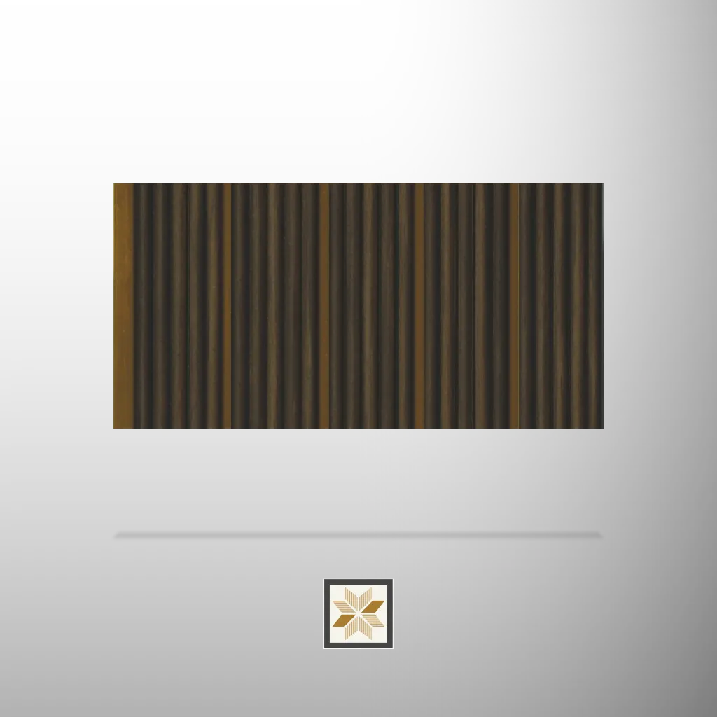 9.5x0.65 feet | 12 mm Brown Wood louvers (suitable for Bedroom, Feature Wall, Living Room, Office, TV Cabinet) | LV-21175