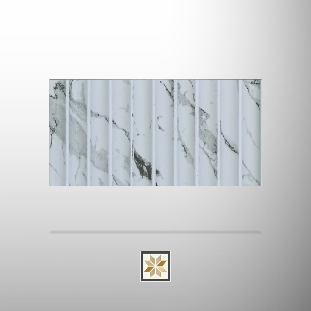 9.5x0.5 feet | 10 mm Grey Marble louvers (suitable for Bedroom, Feature Wall, Living Room, Office, TV Cabinet) | LV-21199