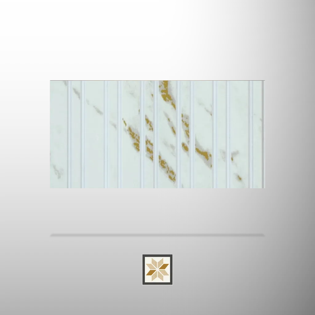 9.5x0.5 feet | 10 mm White Marble louvers (suitable for Bedroom, Feature Wall, Living Room, Office, TV Cabinet) | LV-21210