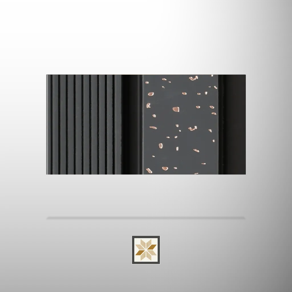 8x0.41 feet | 12 mm Grey Patterned louvers (suitable for Bedroom, Hotel, Kitchen, Living Room, Office, Restaurant, TV Unit, Wardrobe) | LV-21218