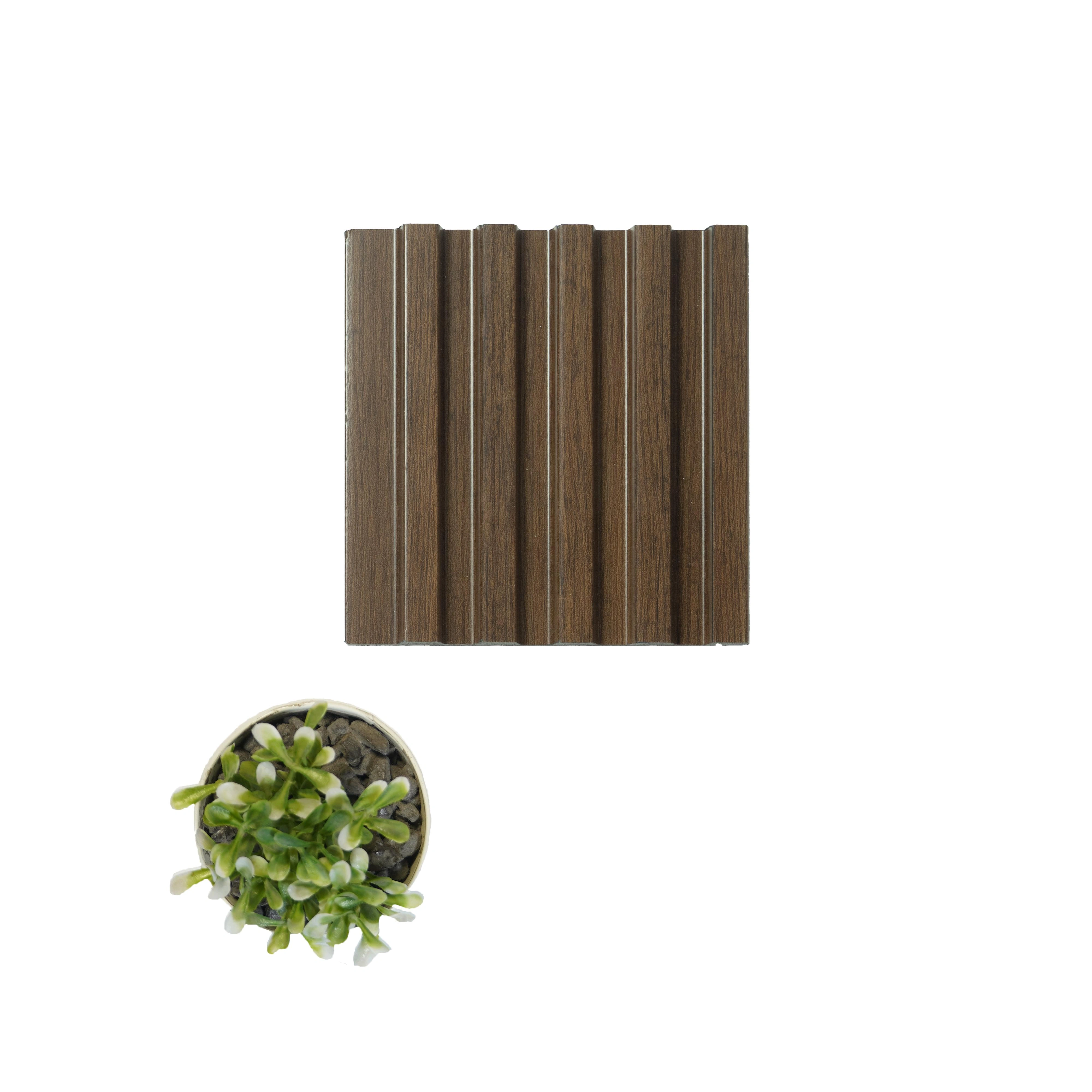 8x0.39 feet | 12 mm Brown Wood louvers (suitable for Bedroom, Feature Wall, Living Room, Office, TV Cabinet) | LV-21271