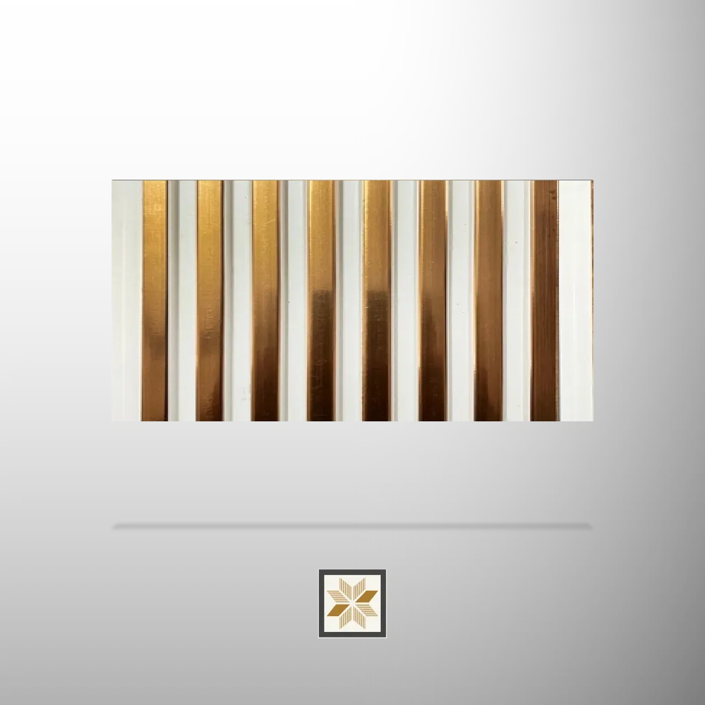 8x0.41 feet | 10 mm Gold Metallic louvers (suitable for Bedroom, Hotel, Living Room, Office, Restaurant, TV Cabinet) | LV-21278