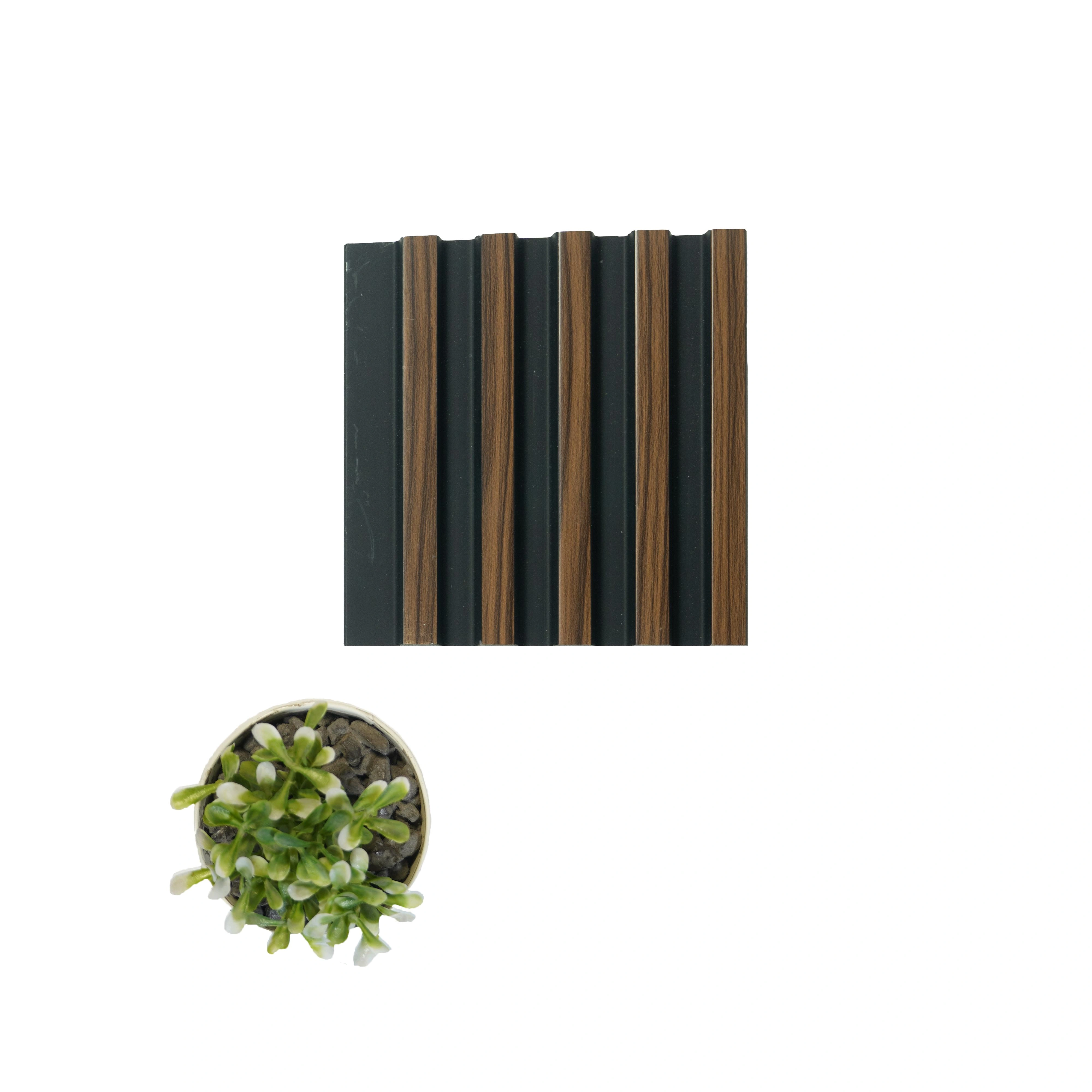 8x0.39 feet | 12 mm Brown Wood louvers (suitable for Bedroom, Feature Wall, Living Room, Office, TV Cabinet) | LV-21287
