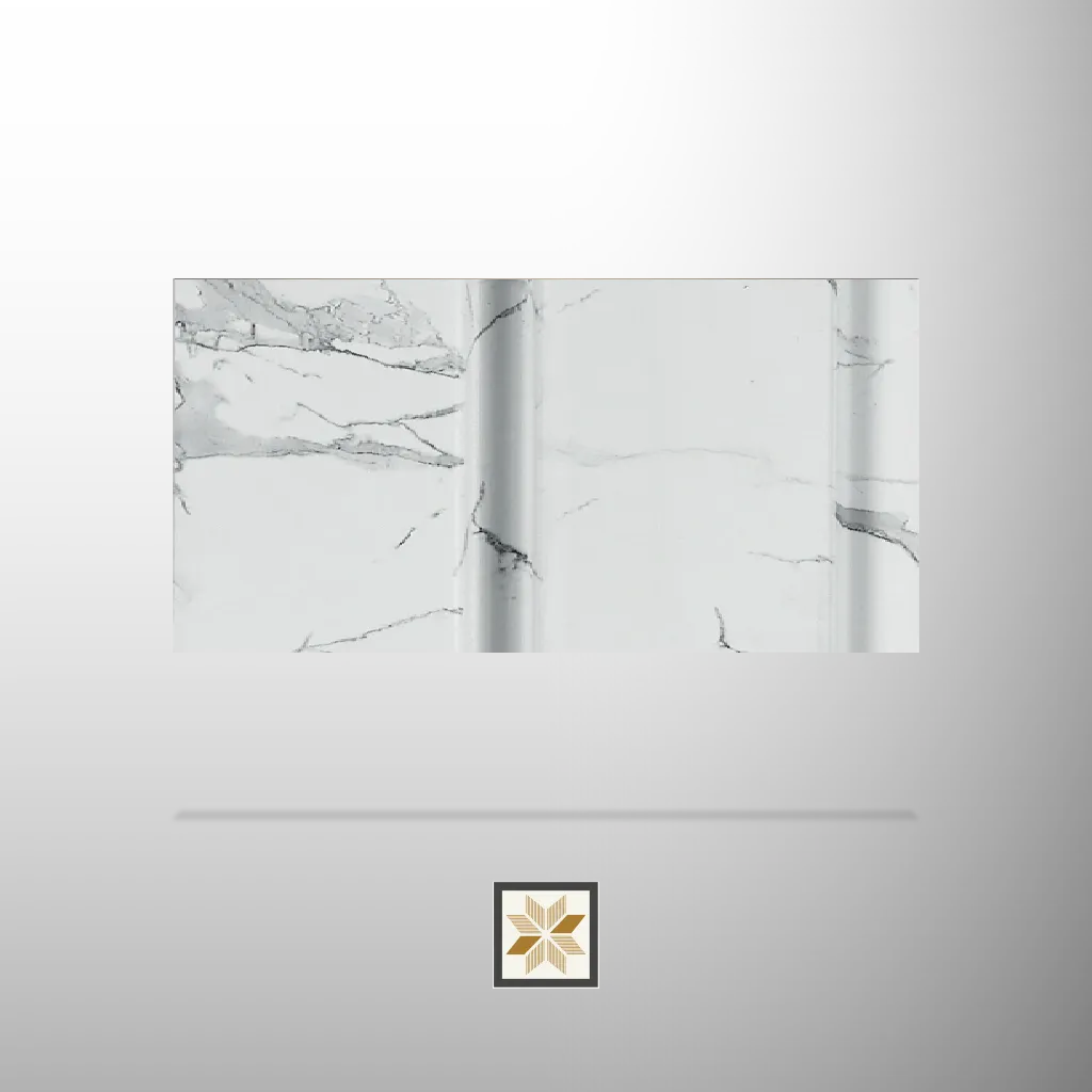 8x0.41 feet | 12 mm White Marble louvers (suitable for Bedroom, Hotel, Kitchen, Living Room, Office, Restaurant, TV Unit, Wardrobe) | LV-21295