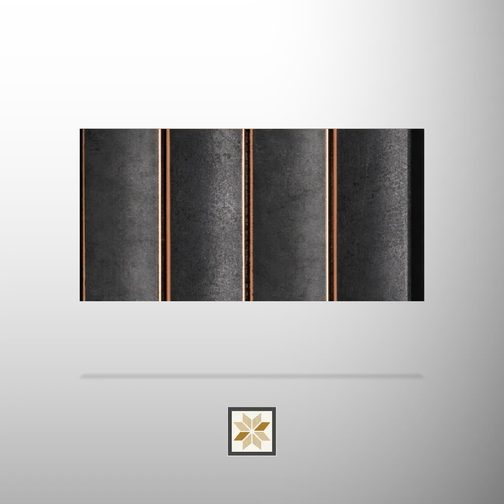 8x0.41 feet | 12 mm Grey Patterned louvers (suitable for Bedroom, Hotel, Kitchen, Living Room, Office, Restaurant, TV Unit, Wardrobe) | LV-21301