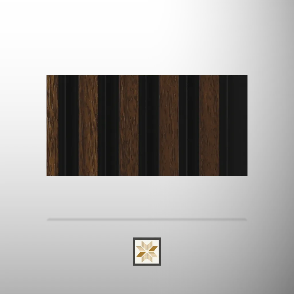 8x0.41 feet | 12 mm Brown Wood louvers (suitable for Bedroom, Hotel, Kitchen, Living Room, Office, Restaurant, TV Unit, Wardrobe) | LV-21325