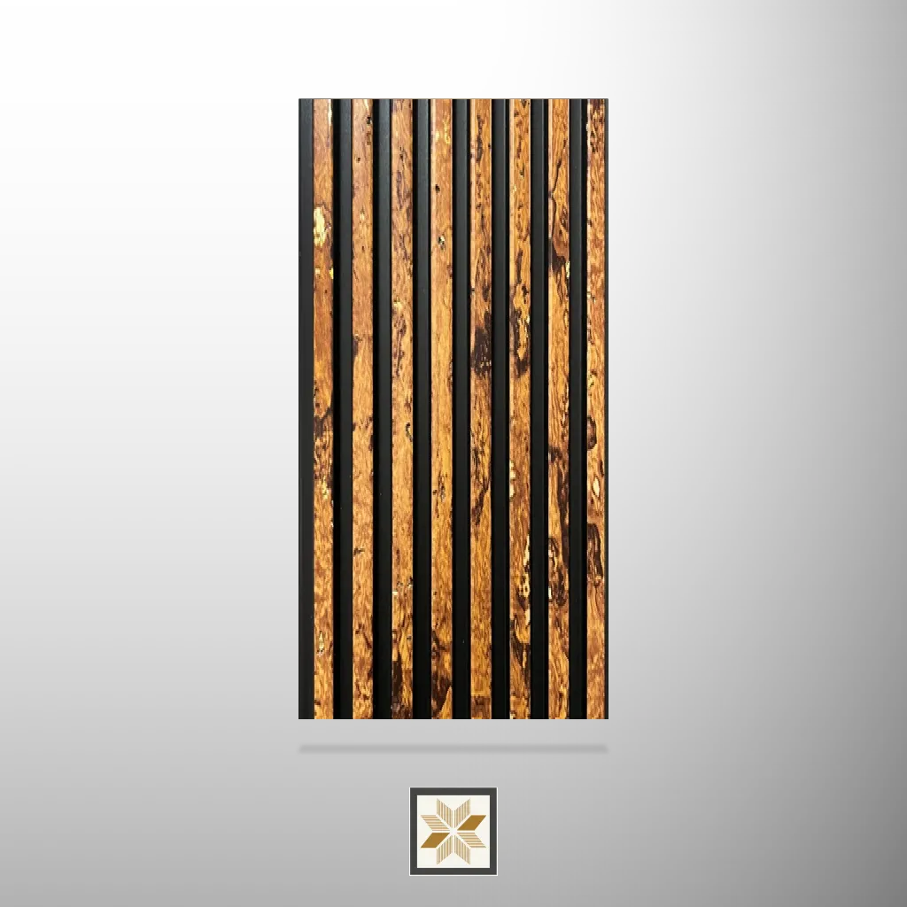 8x0.41 feet | 10 mm Brown Stone louvers (suitable for Bedroom, Hotel, Living Room, Office, Restaurant, TV Cabinet) | LV-21360