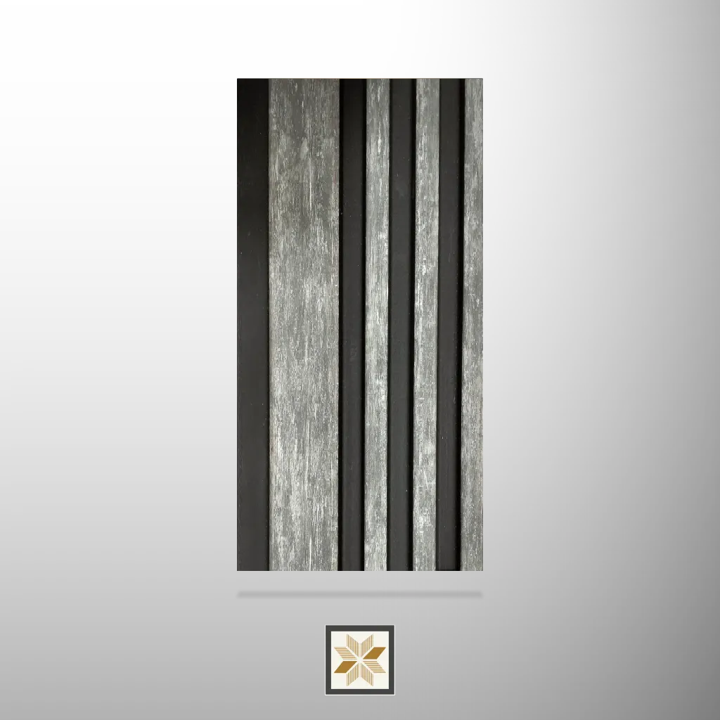 8x0.42 feet | 12 mm Grey Wood louvers (suitable for Bedroom, Hotel, Kitchen, Living Room, Office, Restaurant) | LV-21362