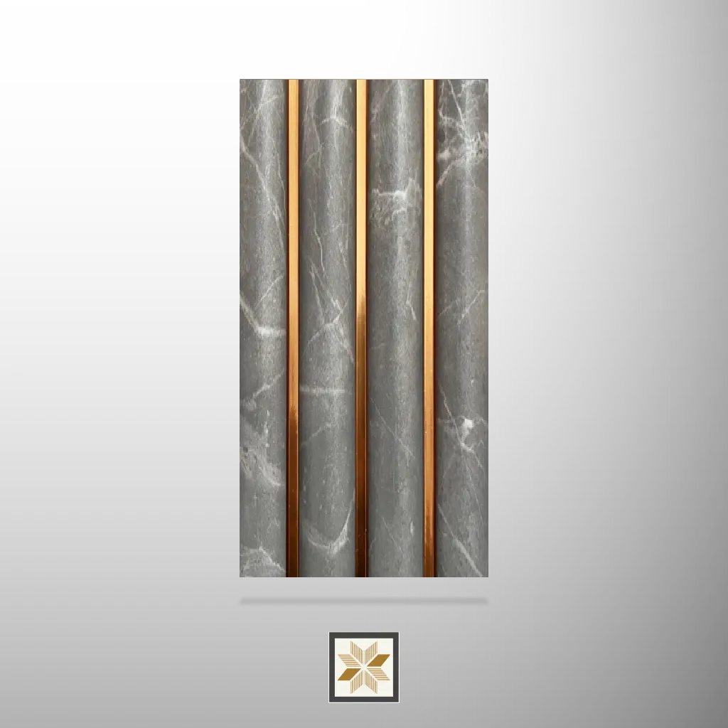 8x0.41 feet | 12 mm Grey Marble louvers (suitable for Bedroom, Hotel, Living Room, Office, Restaurant, TV Cabinet) | LV-21383