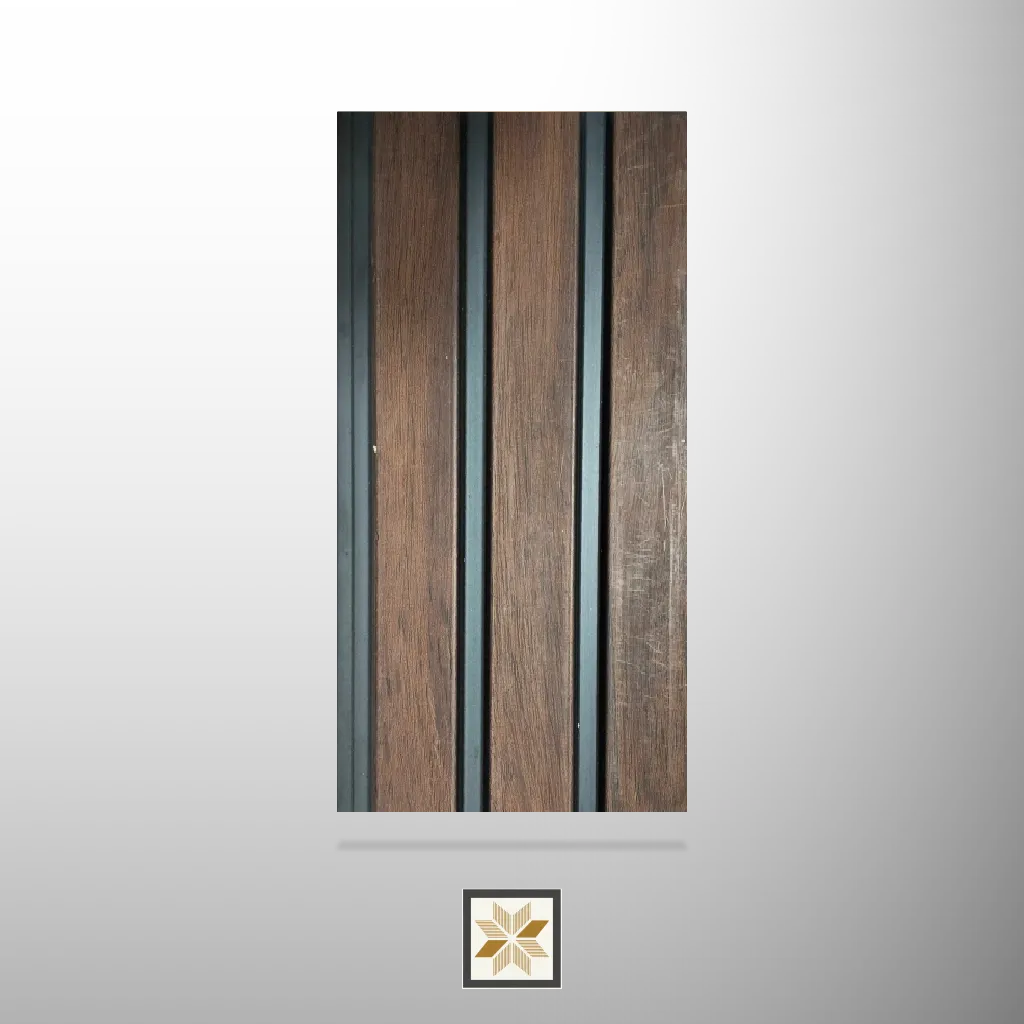 8x0.42 feet | 12 mm Brown Wood louvers (suitable for Bedroom, Hotel, Kitchen, Living Room, Office, Restaurant) | LV-21401