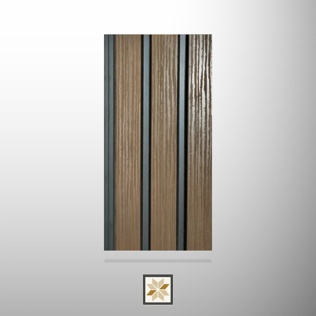 8x0.42 feet | 12 mm Brown Wood louvers (suitable for Bedroom, Hotel, Kitchen, Living Room, Office, Restaurant) | LV-21406