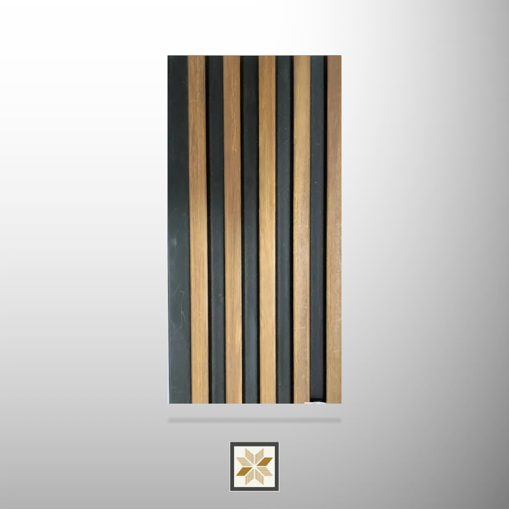 8x0.42 feet | 12 mm Brown Wood louvers (suitable for Bedroom, Hotel, Kitchen, Living Room, Office, Restaurant) | LV-21408